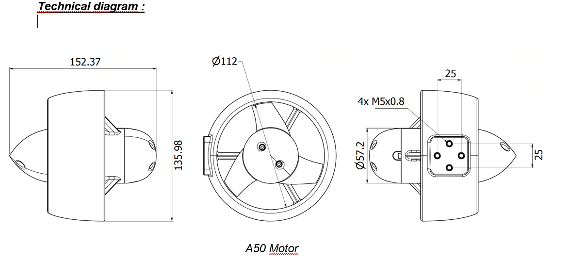 SUBSEATRONICS A50 underwater thruster